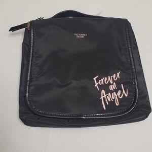 NWOT Victoria Secret Forever An Angel Toiletry 3.Pc Travel Bag Black